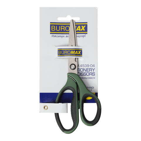 Ножиці офісні,180мм,MORANDI STYLE MILITARY,зелені, BUROMAX BM.4539-04